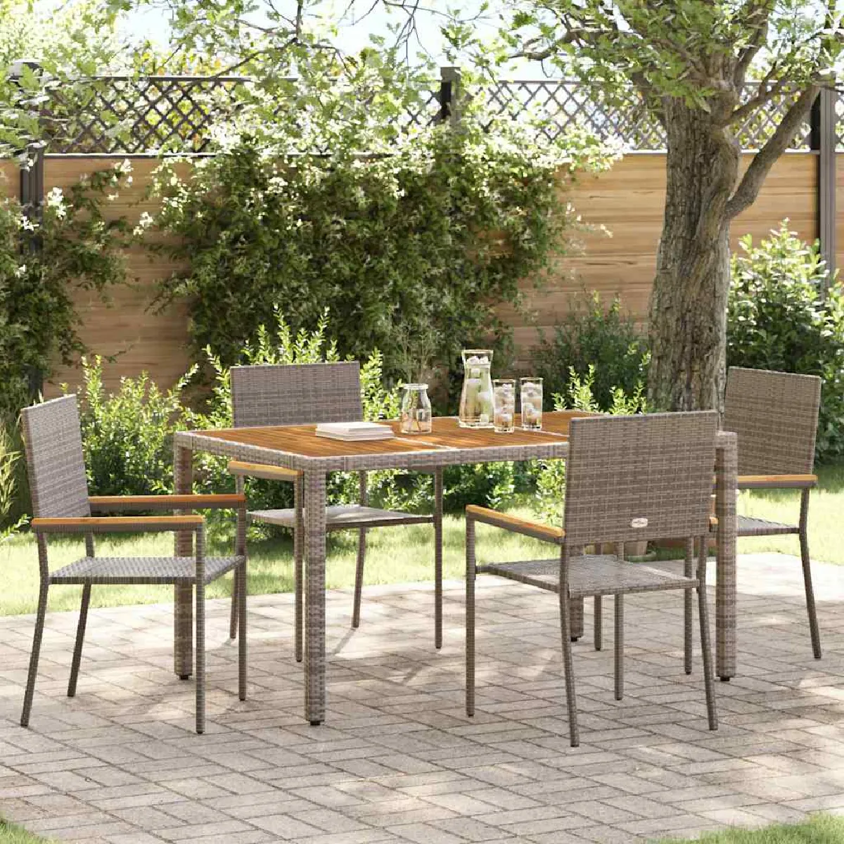 vidaXL Chaises de jardin 4 pcs