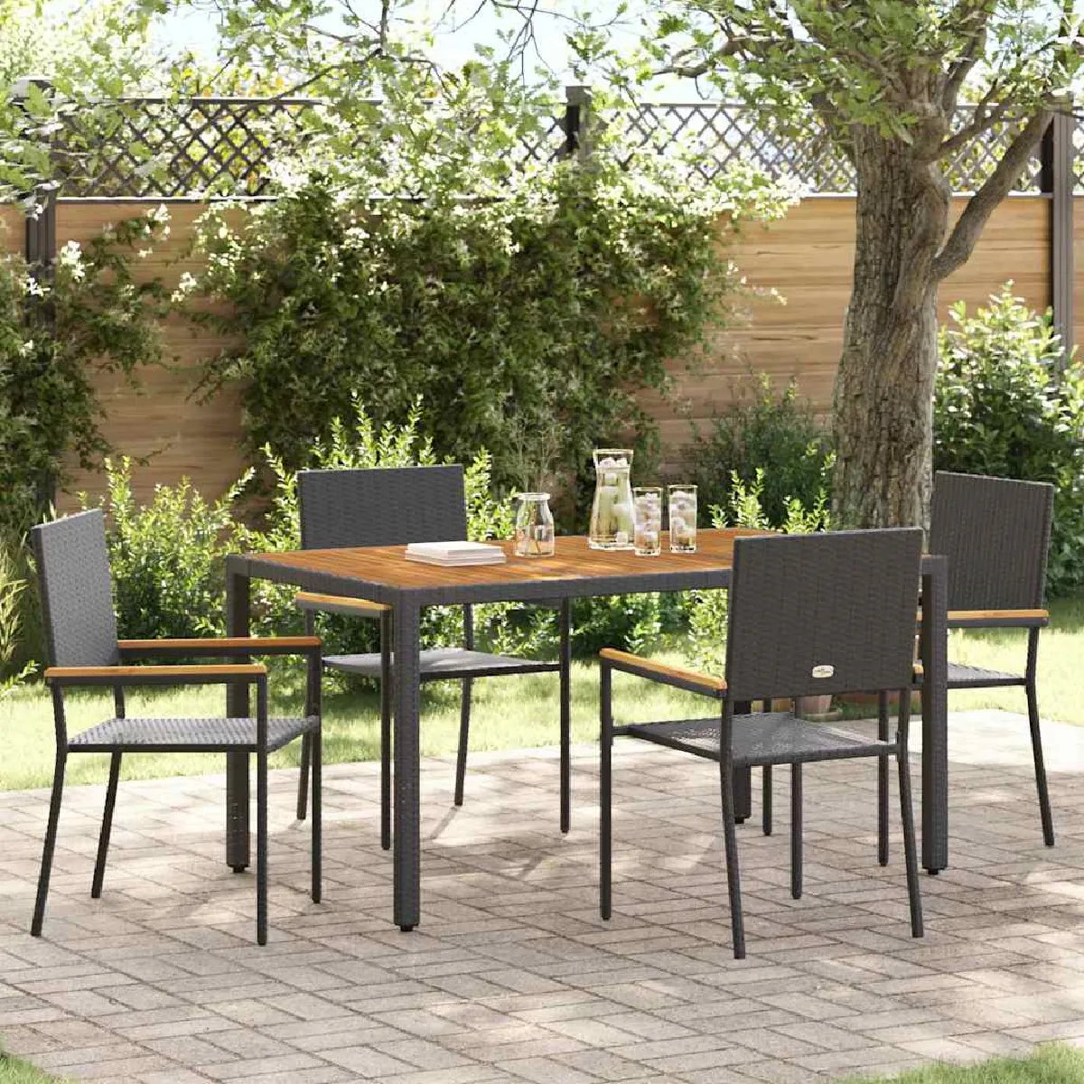 vidaXL Chaises de jardin 4 pcs - vue 3