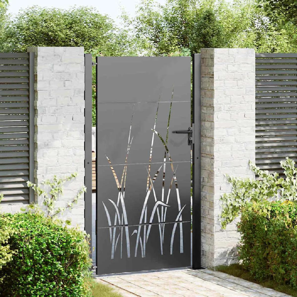 vidaXL Porte de Jardin Autre 100 x 200 cm Acier peint par - vue 10