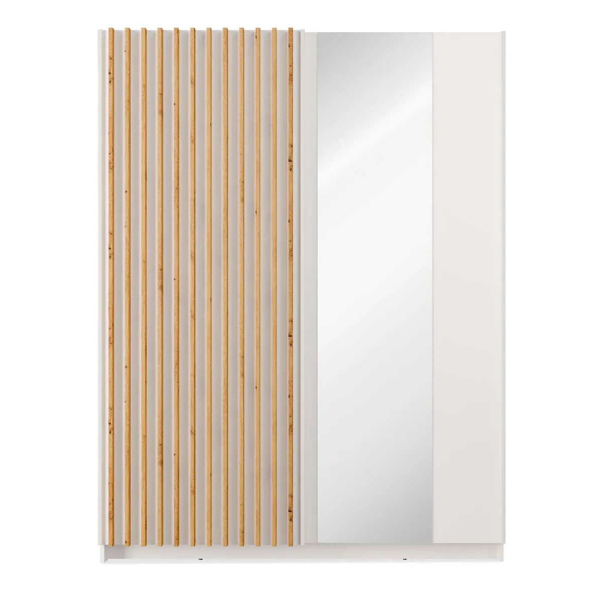 Konsimo Armoire Castari avec miroir - Blanc