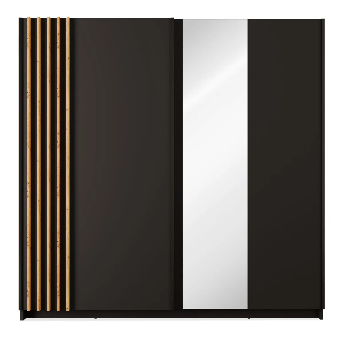 Konsimo Armoire Castari avec miroir - Noir