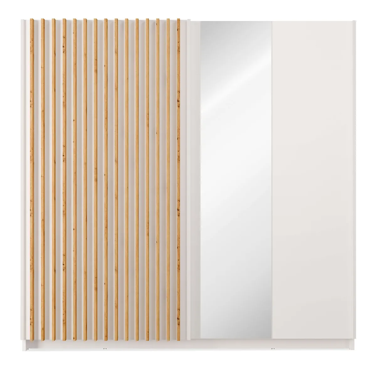 Konsimo Armoire Castari avec miroir - Blanc