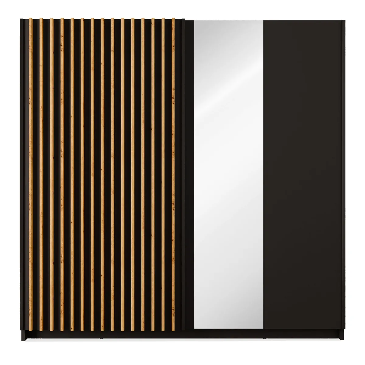 Konsimo Armoire Castari avec miroir - Noir