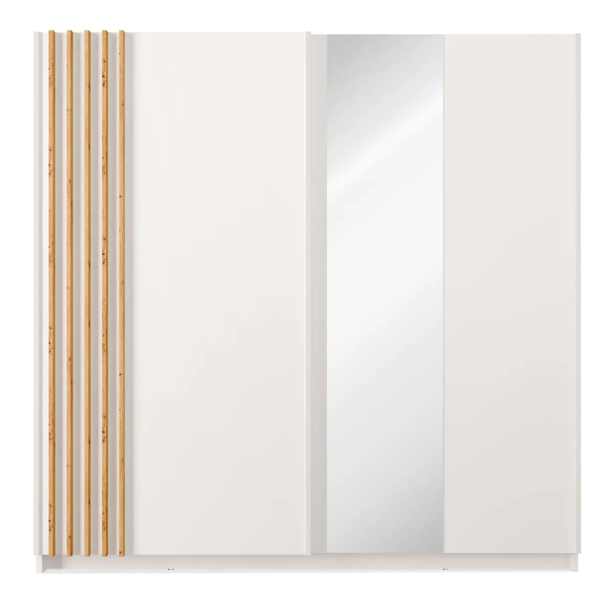 Konsimo Armoire Castari avec miroir - Blanc