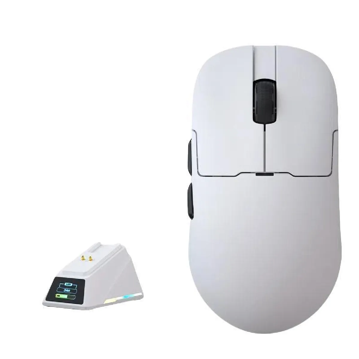 YONIS Souris Gaming Sans Fil Ultra-l&eacute;g&egrave;re Avec Chargeur Et &Eacute;cran Rgb 42k Dpi Blanc 