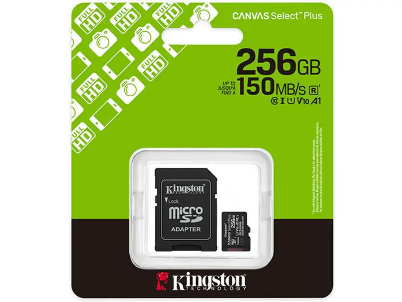 Kingston Carte microSDXC Canvas Select Plus 256GB A1 V10 150MB/s Noir - vue 3