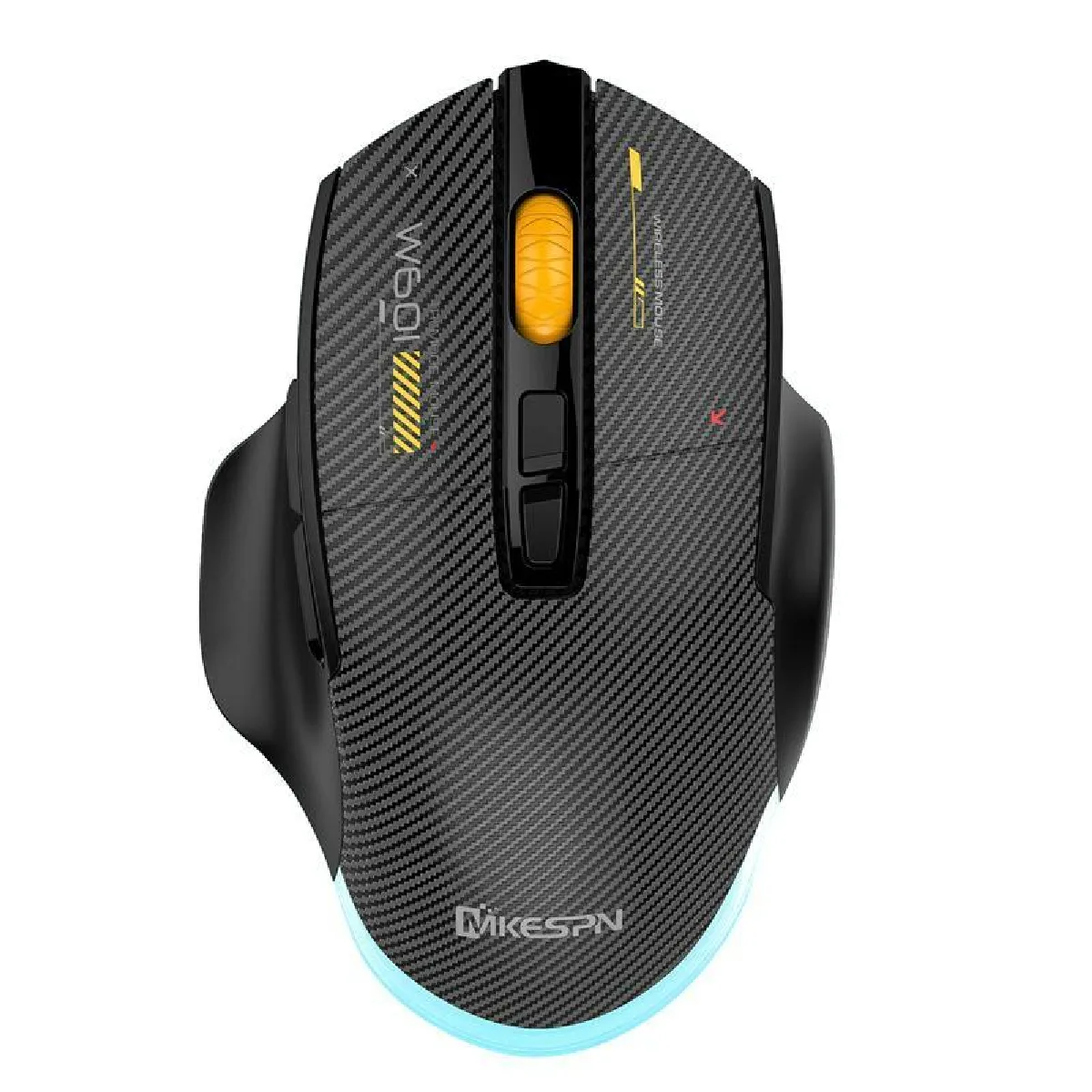 YONIS Souris Gaming Sans Fil Silencieuse 12800dpi Tri-mode Lumi&egrave;res Cool Noir 