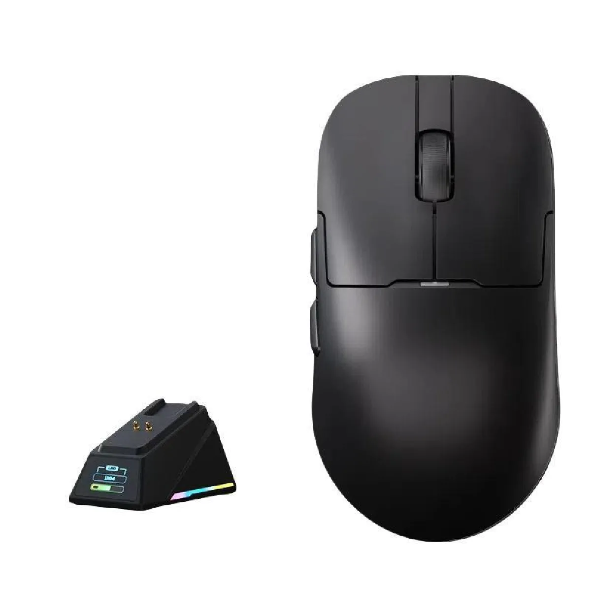 YONIS Souris Gaming Sans Fil Ultra-l&eacute;g&egrave;re Avec Chargeur Et &Eacute;cran Rgb 42k Dpi Noir 