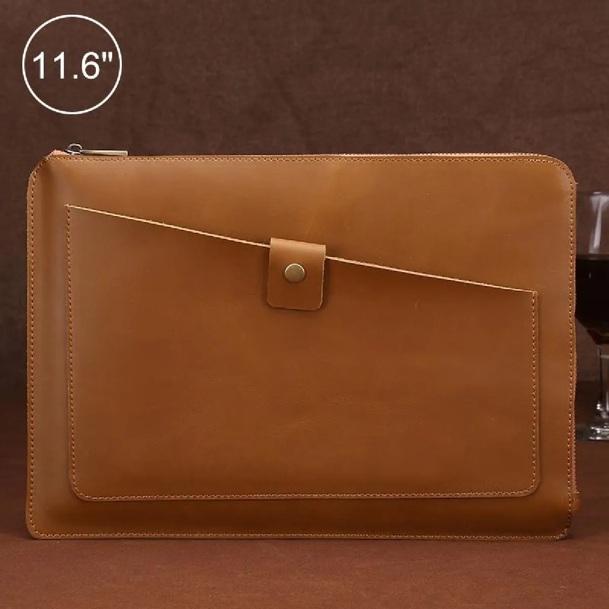 Yonis Jaune Sacoche Ordinateur Portable Cuir 11.6 Pouces