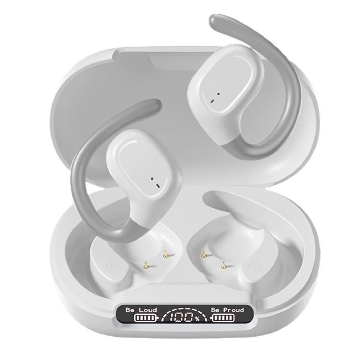 YONIS Ecouteurs Bluetooth Sans Fil Open-ear &Eacute;tanches Avec R&eacute;duction De Bruit Blanc 