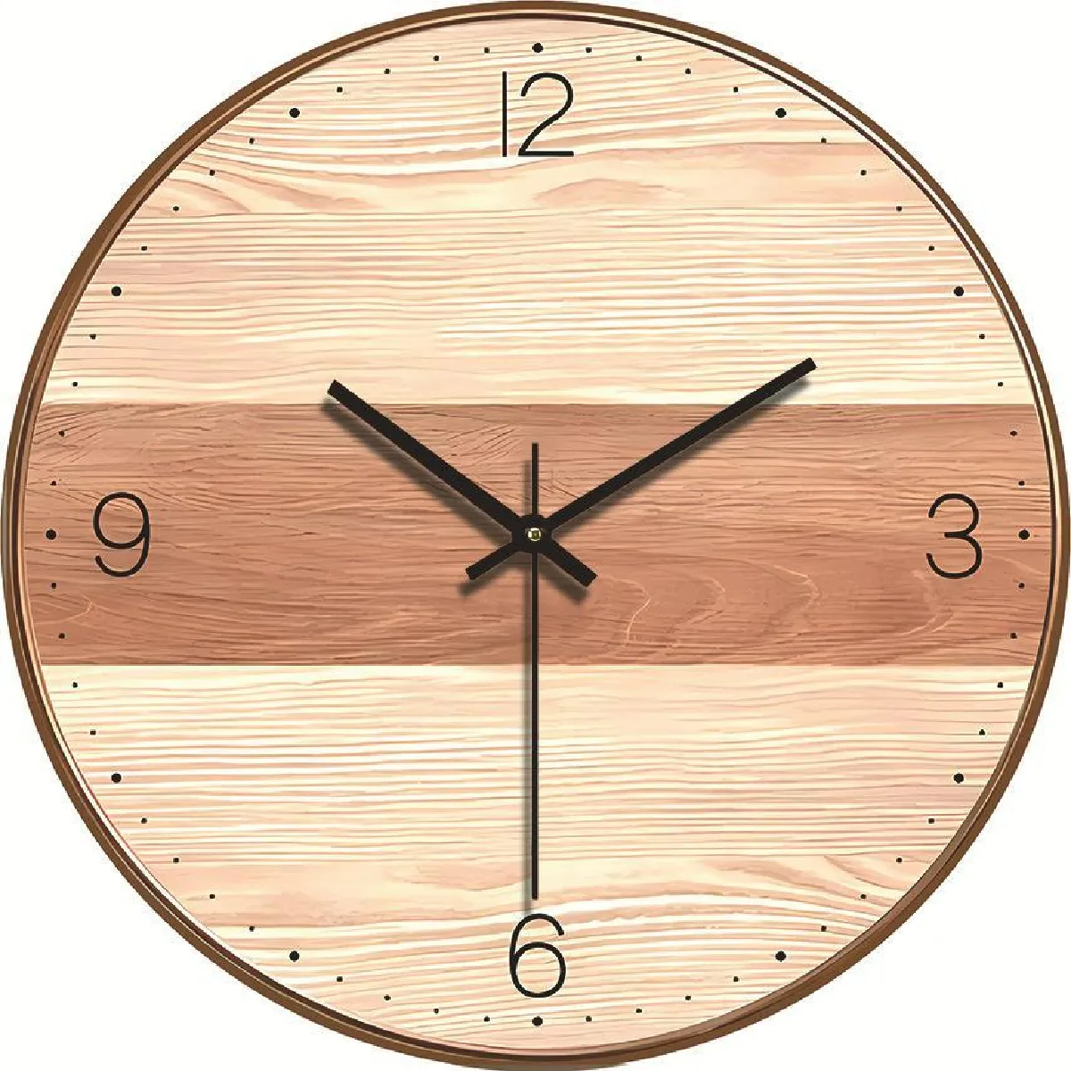 Yonis Horloge Murale Quartz - Bois