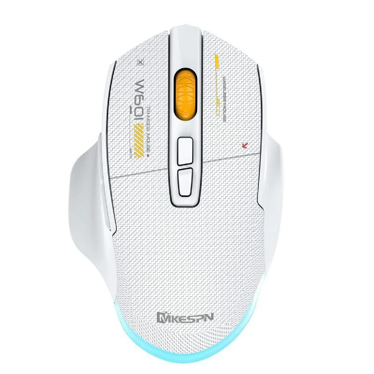 YONIS Souris Gaming Sans Fil Silencieuse 12800dpi Tri-mode Lumi&egrave;res Cool Blanc 