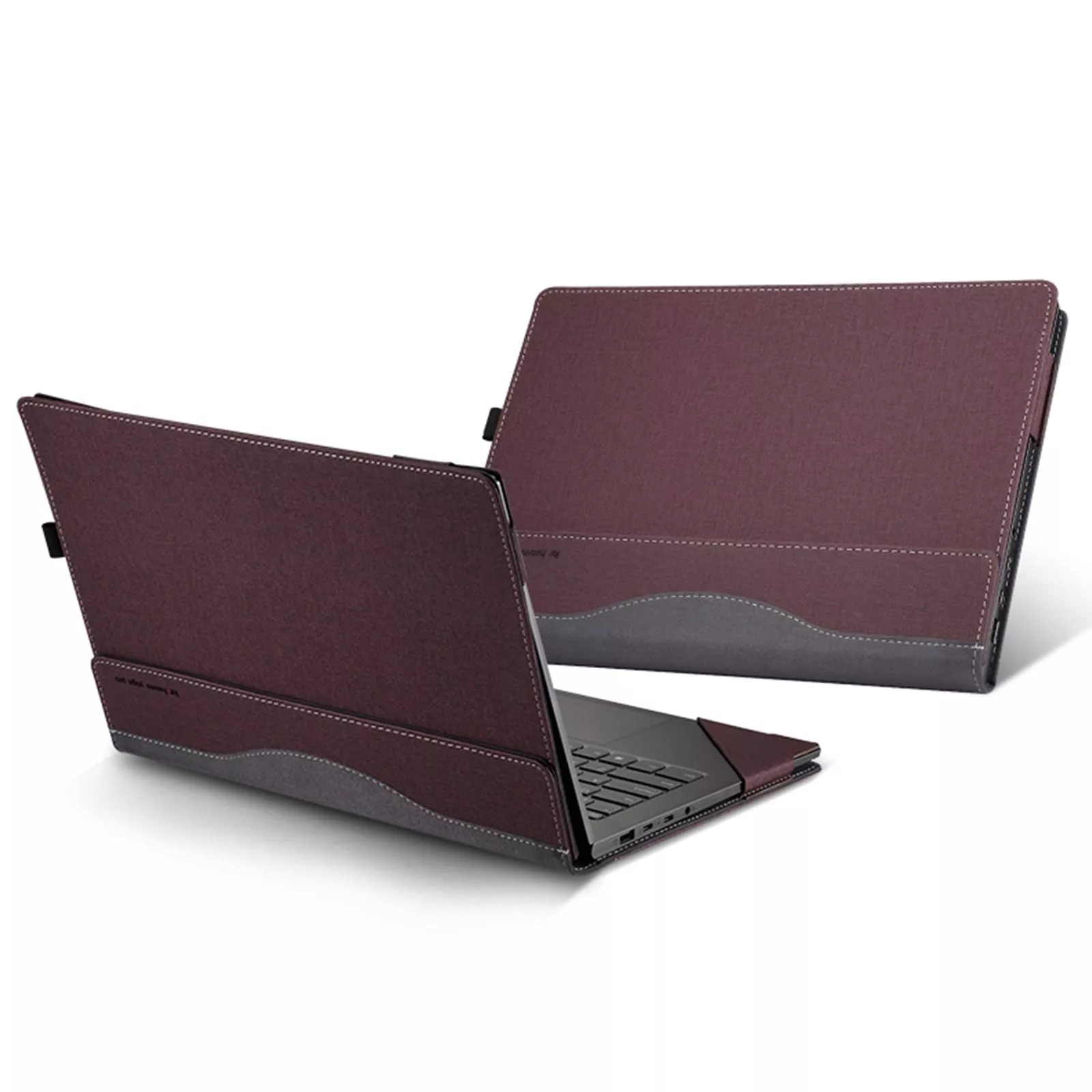Yonis Rouge Sacoche Pc Portable En Cuir