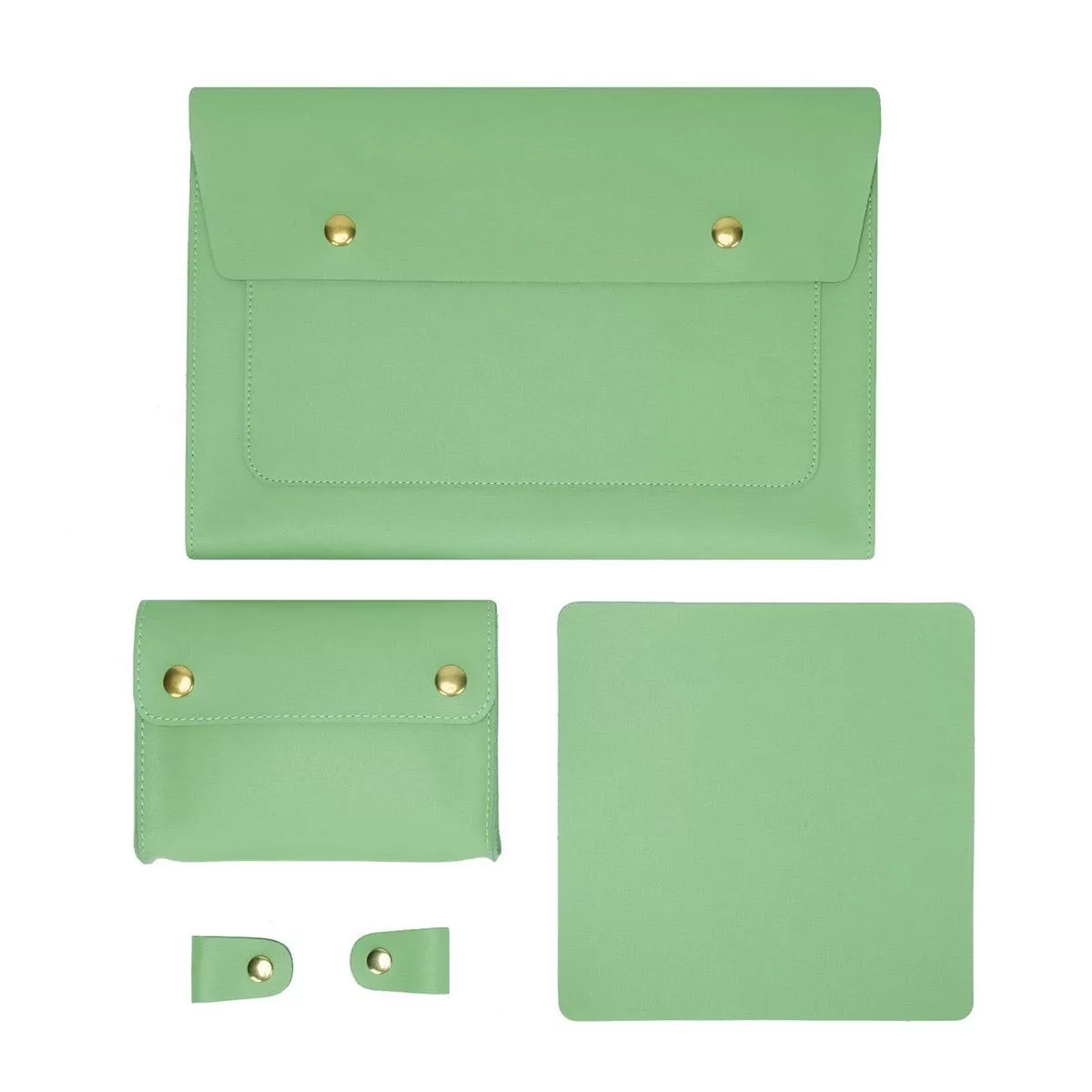 Yonis Vert Sacoche En Cuir Pour Ordinateur Portable - 13 Pouces