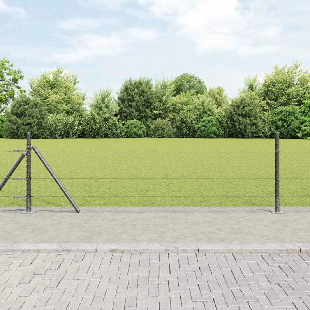 Vidaxl Clôture Hexagonale Avec Base En Béton 100 X 0,5 M