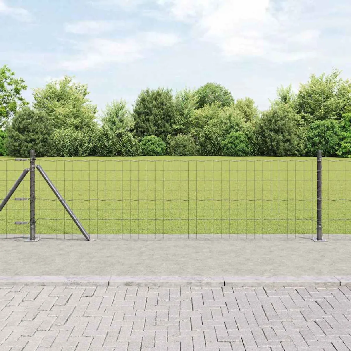 vidaXL Clôture en fil soudé avec base en béton 50 x 0,4 m (L x H)