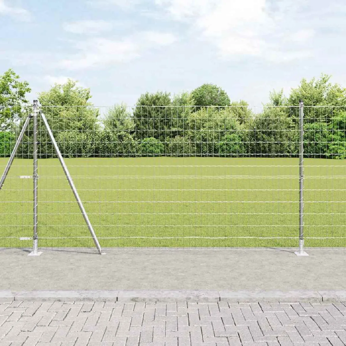 vidaXL Clôture en fil soudé avec base en béton 10 x 1,2 m (l x h)