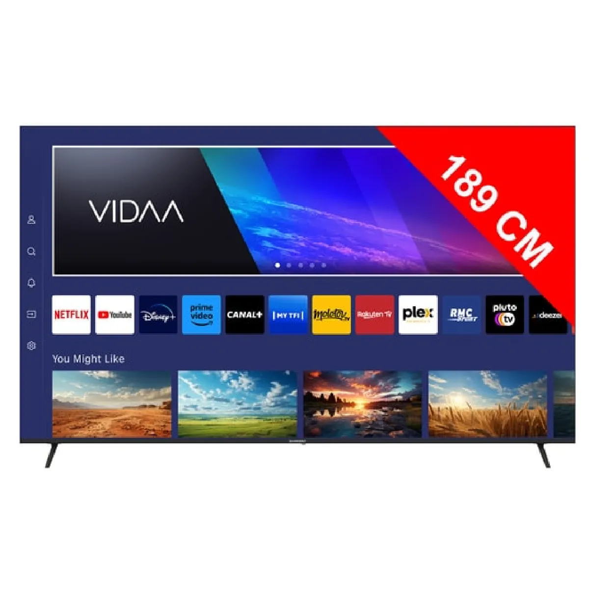 SCHNEIDER GMS75A1 Téléviseur QLED 75 189cm Smart Vidaa 3840 x 2160 pix 4K UHD HDMIx3 Netflix