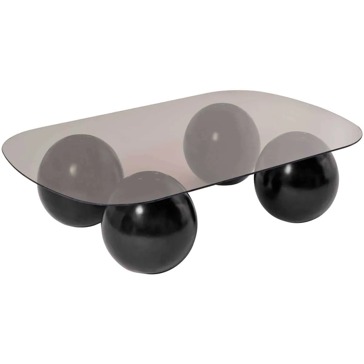 Comparer les prix de Table basse en verre 118 x 75 x 30 cm Evara noir et bronze (verre).