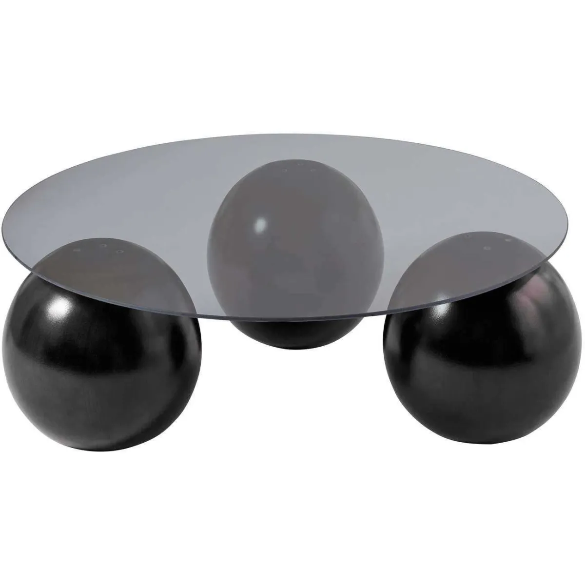 Comparer les prix de Table basse ronde en verre Miro noir et gris (verre).
