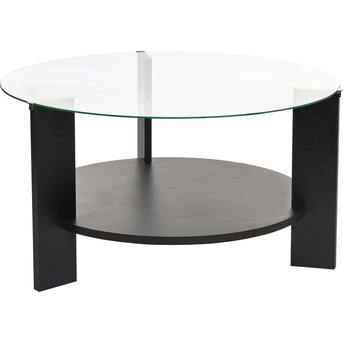 Comparer les prix de Table basse ronde en verre Clara noir, verre transparent.