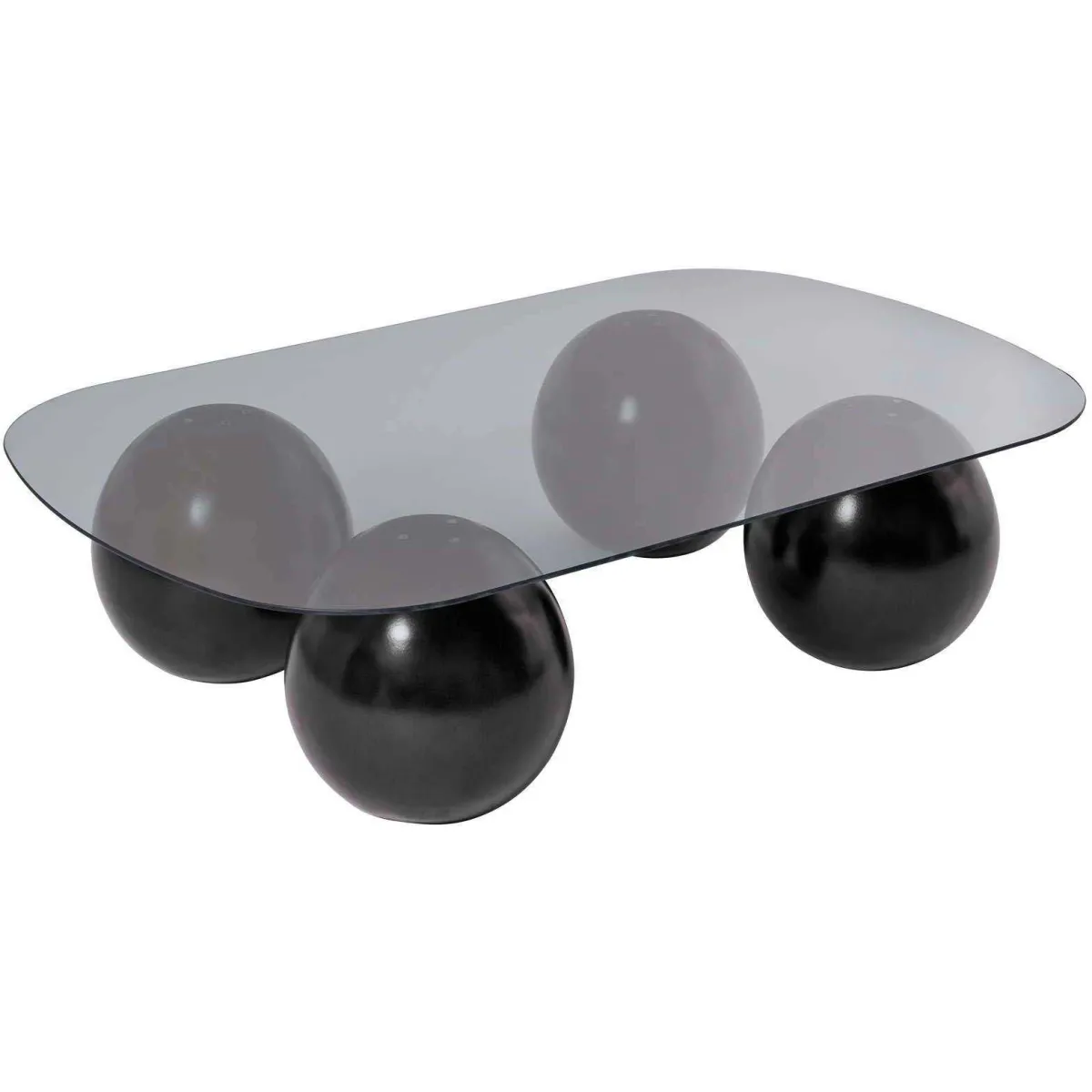 Comparer les prix de Table basse en verre 118 x 75 x 30 cm Evara noir et gris (verre).
