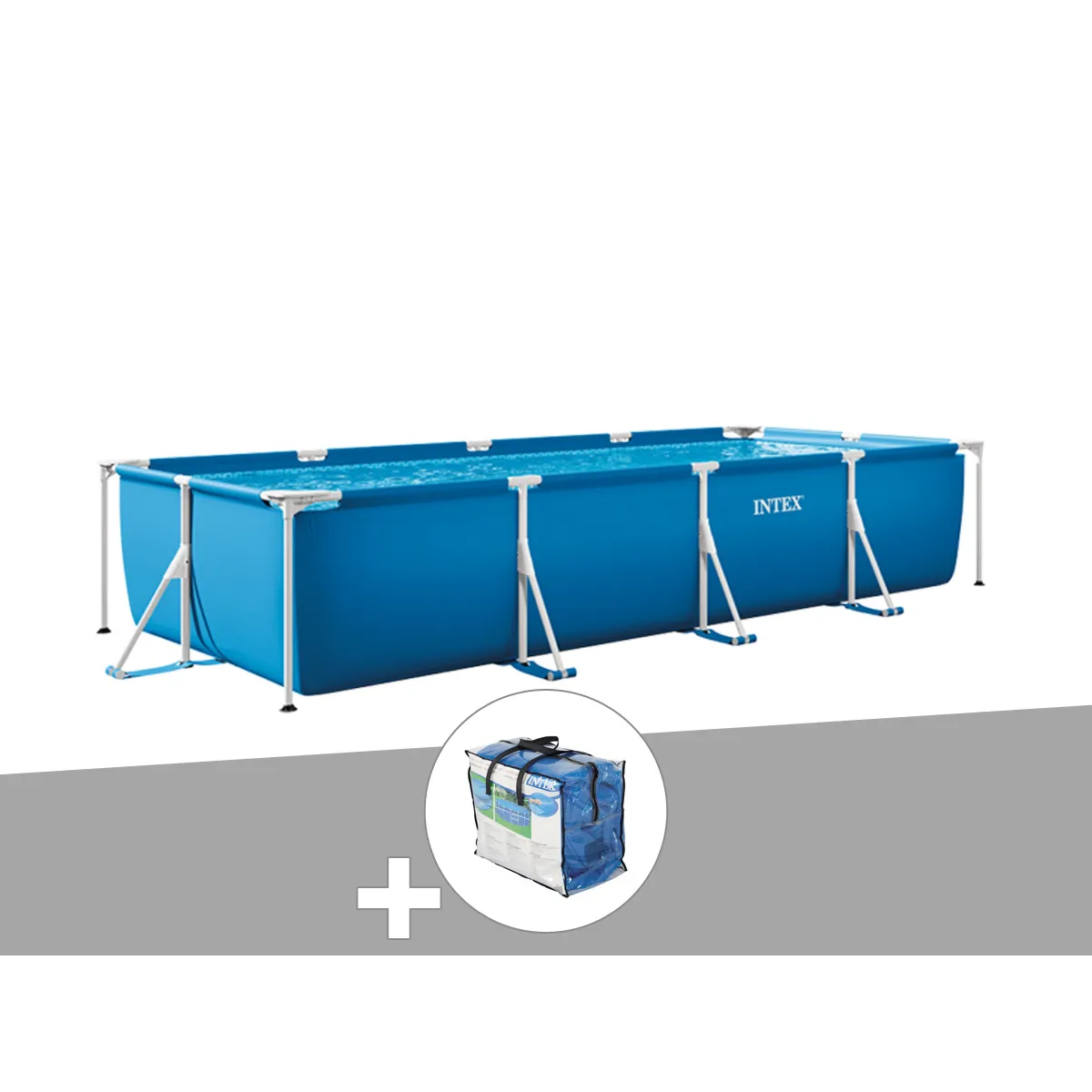Kit piscine tubulaire rectangulaire 300 x 200 x 075 + Bâche à bulles Intex - vue 3