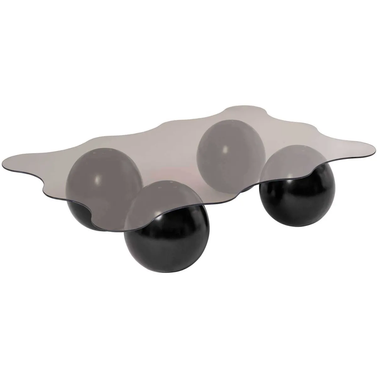 Comparer les prix de Table basse en verre 120 x 80 x 30 cm Noxa noir et bronze (verre).