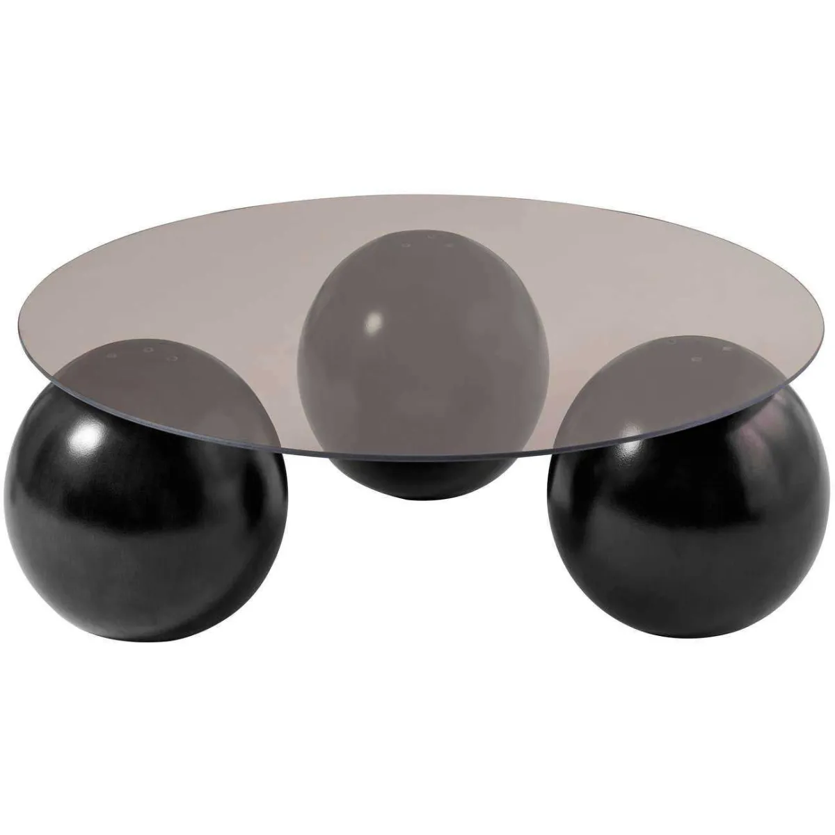 Comparer les prix de Table basse ronde en verre Miro noir et bronze (verre).