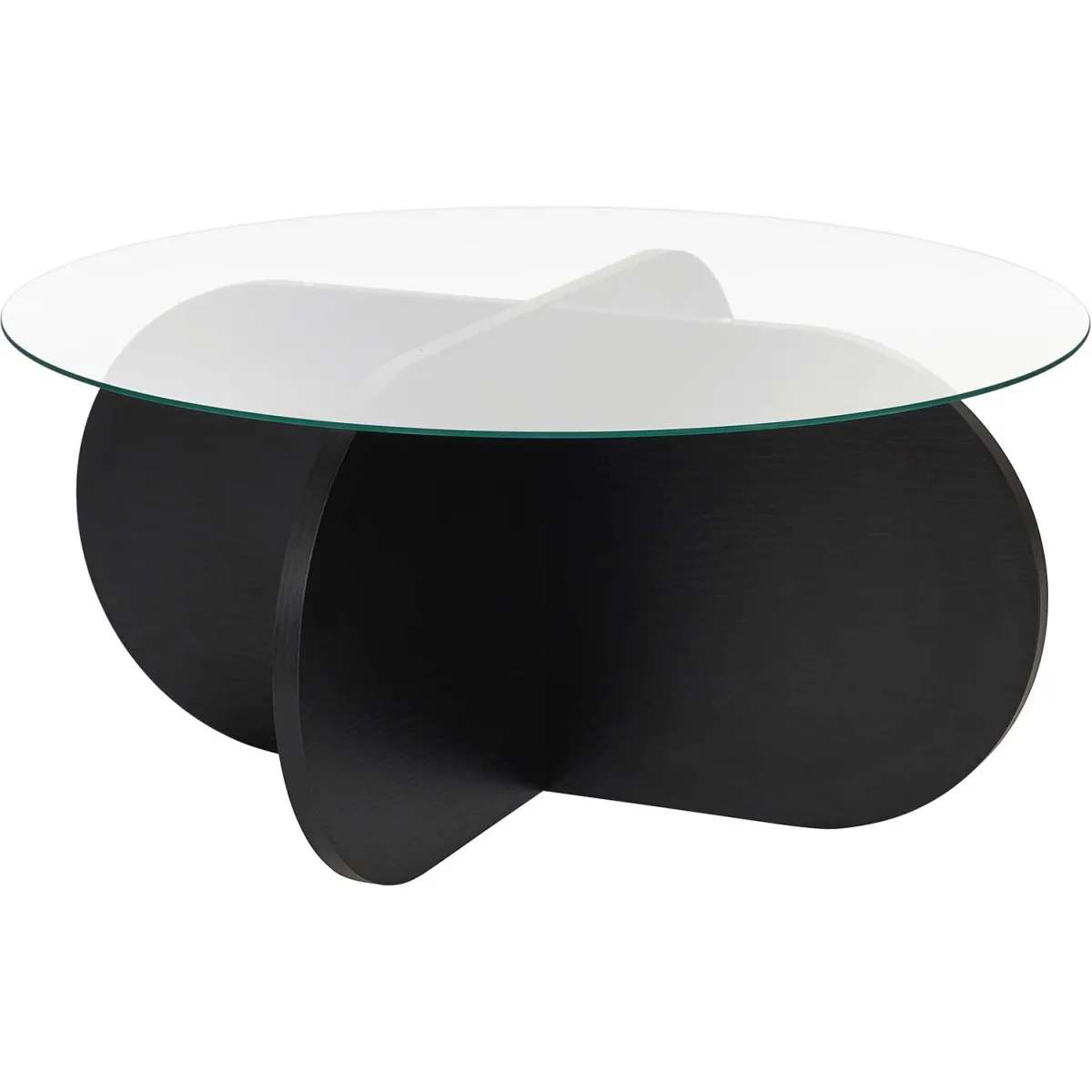 Meilleurs prix pour Table basse ronde en verre Aeris noir, verre transparent.