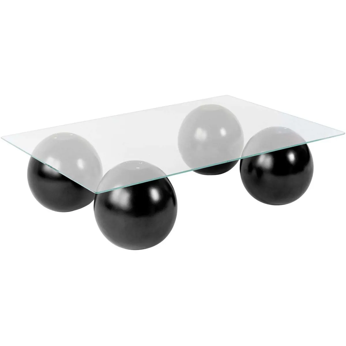 Meilleurs prix pour Table basse en verre 110 x 75 x 30 cm Sera noir et transparent (verre).