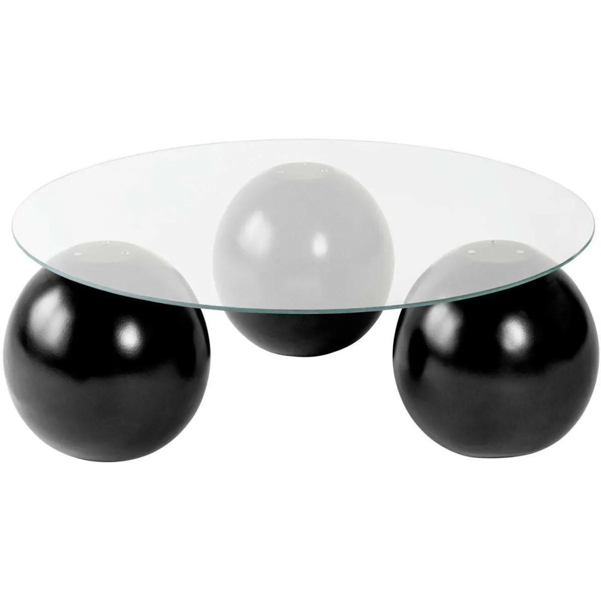 Meilleurs prix pour Table basse ronde en verre Miro noir et transparent (verre).