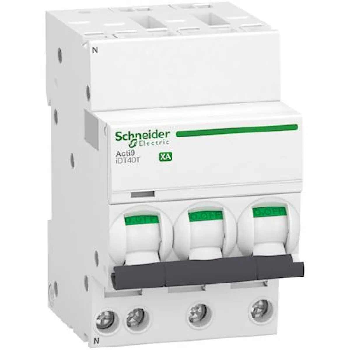 disjoncteur schneider acti9 idt40t xa 4 pôles courbe c 6 ka schneider electric a9pa2732 - vue 3
