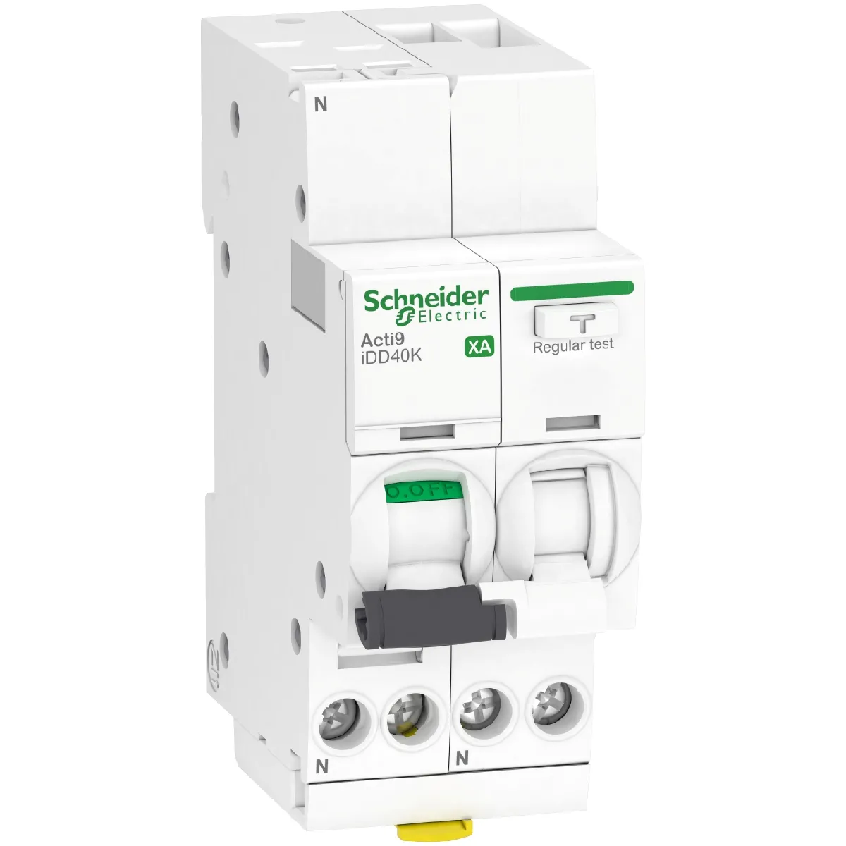 disjoncteur différentiel idd40k xa 1p+n courbe c 30 ma type ac 4.5 ka schneider electric a9ds1620 - vue 3