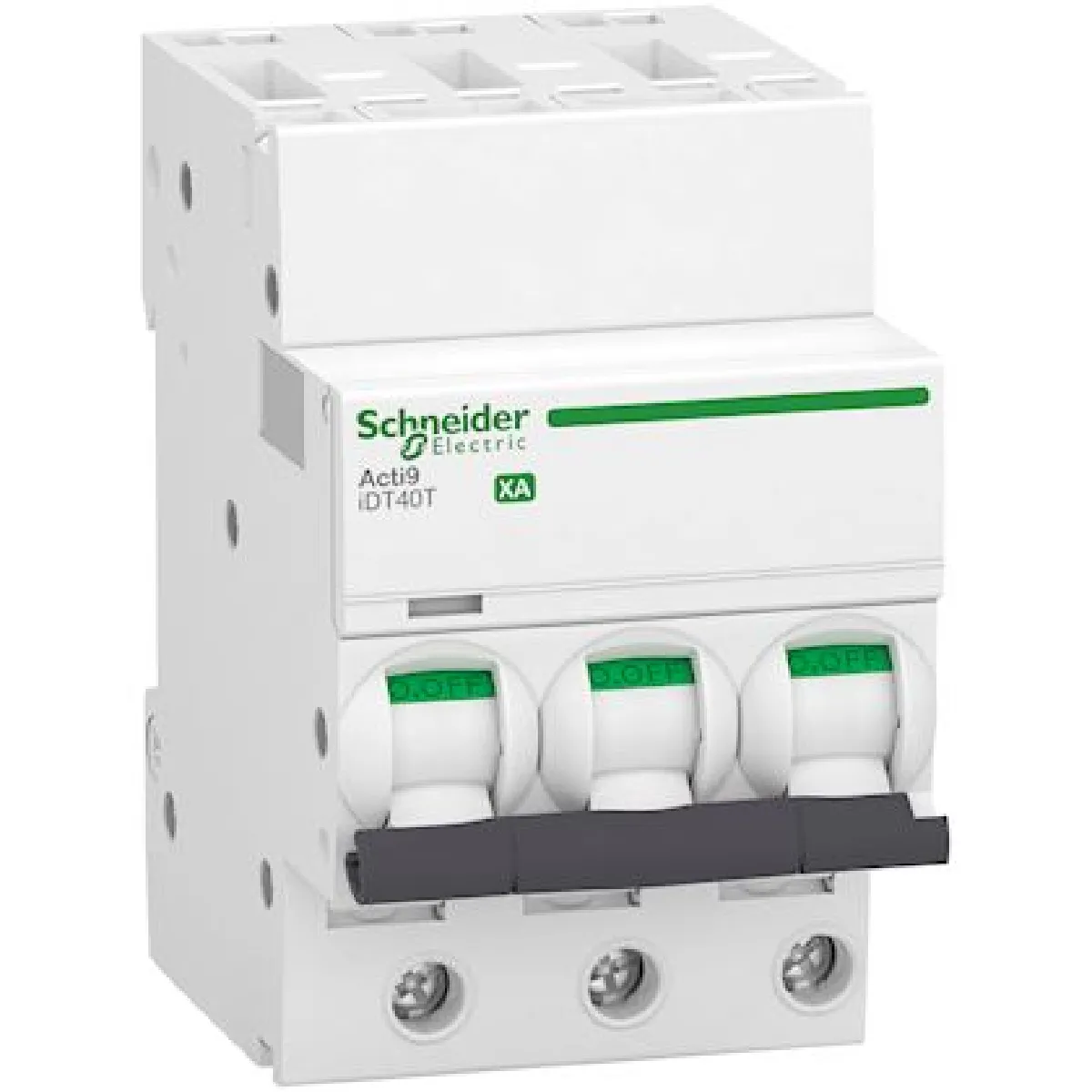 disjoncteur schneider acti9 idt40t xa 3 pôles courbe c 6 ka schneider electric a9pa2316 - vue 4