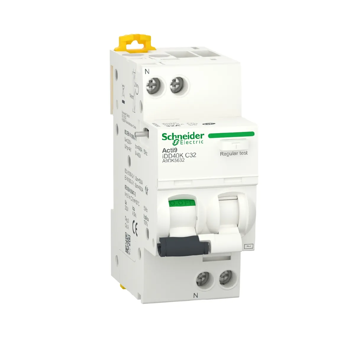 disjoncteur différentiel idd40k 1p+n courbe c 300 ma type ac 4.5 ka schneider electric a9dk5632 - vue 2