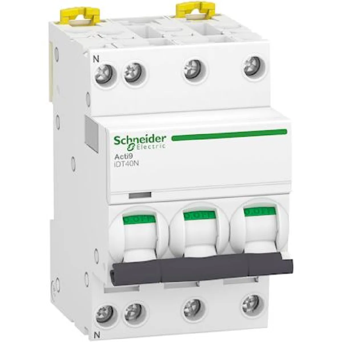 disjoncteur schneider acti9 idt40n 4 pôles type d 10 ka schneider electric a9p34706 - vue 2