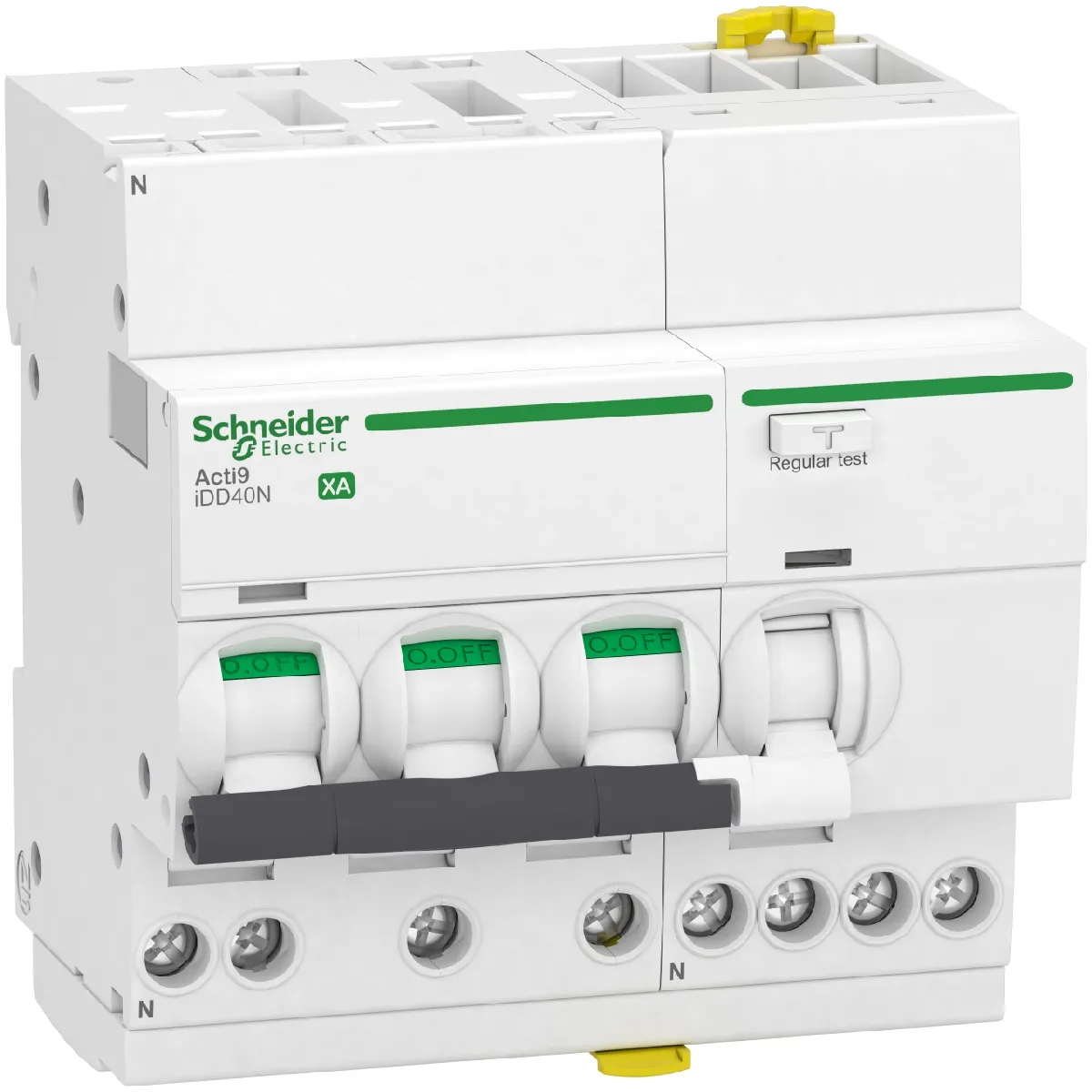 disjoncteur différentiel idd40t xa 3p+n courbe c 30 ma type ac 10 ka schneider electric a9dp3716 - vue 3