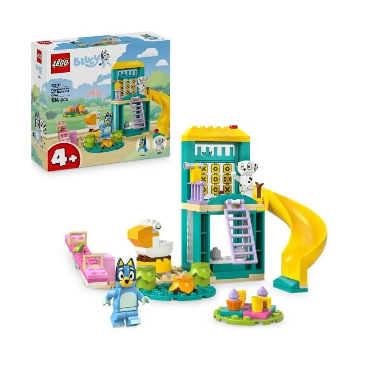 LEGO Bluey 11201 Bluey et Chloé a l'Aire de Jeux - Jeu de Construction des 4 ans - Animaux