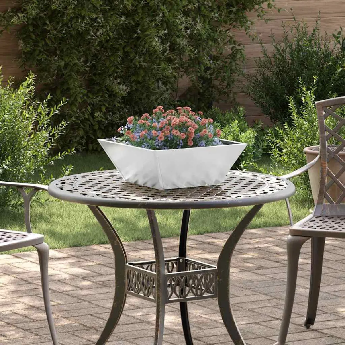 vidaXL Pot en métal Acier inoxydable 40 x 40 x 15 cm Durable Carré - vue 4