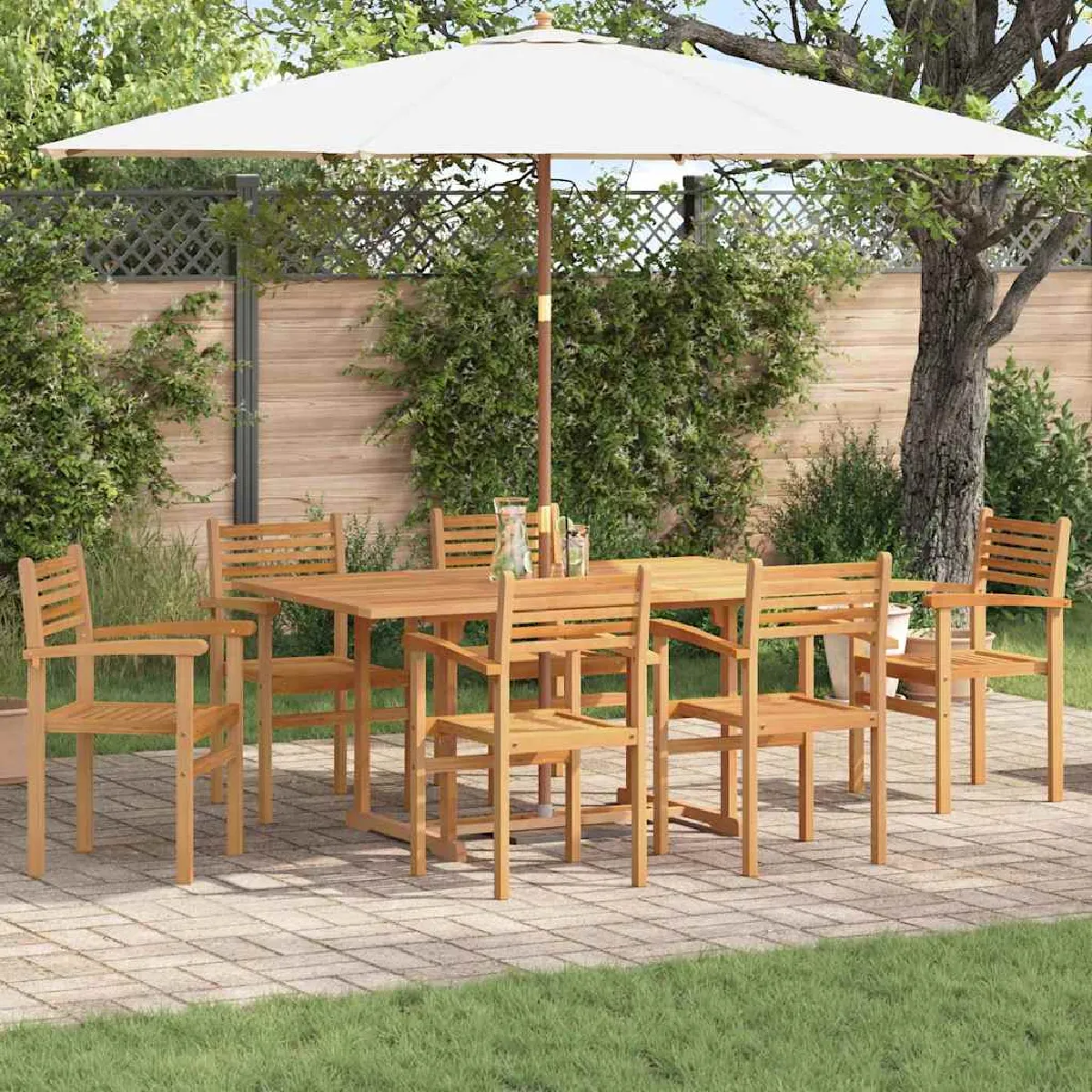 vidaXL Chaises empilables de jardin 6 pcs 55 5 x 55 5 x 90 cm