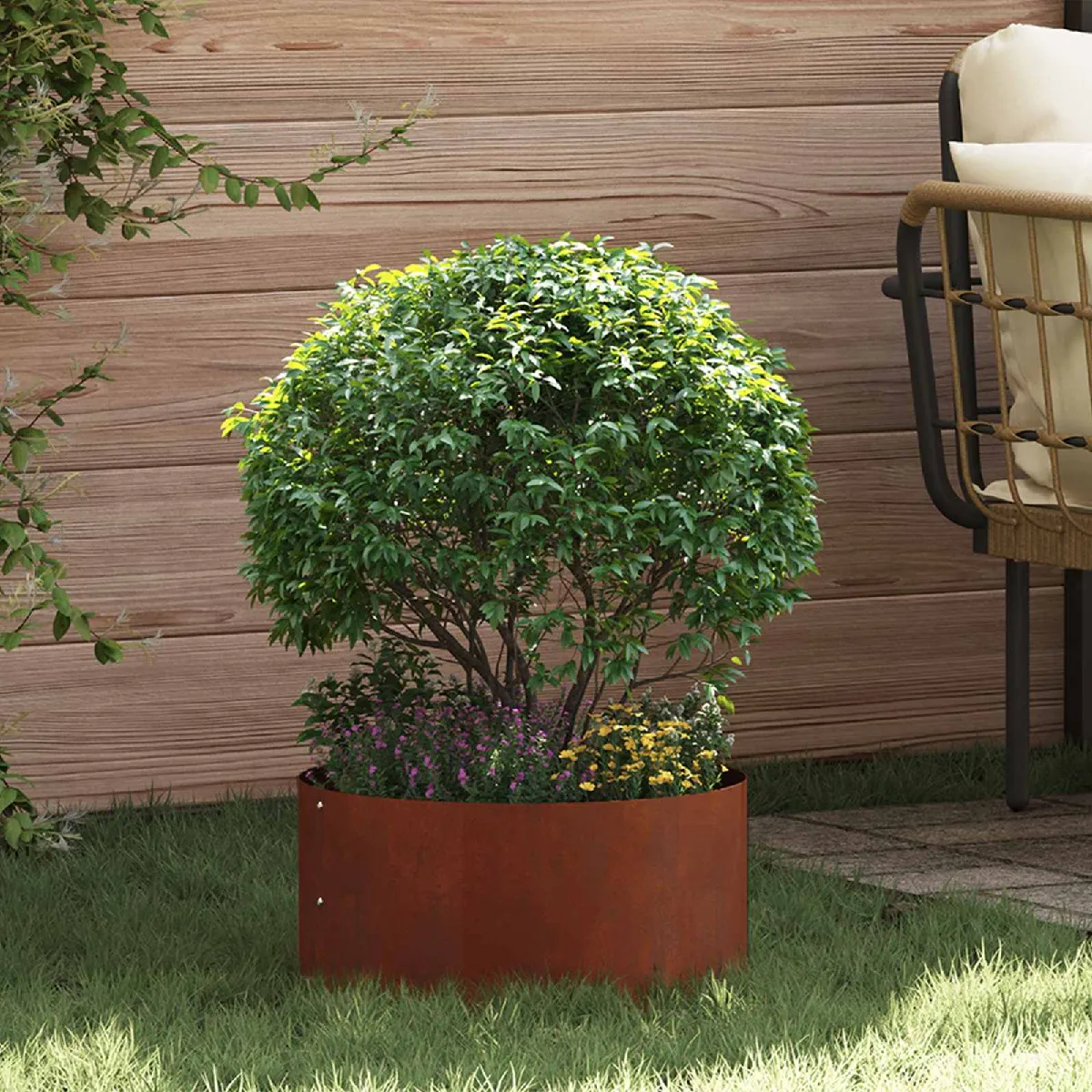 vidaXL Grand Pot en Métal Métal Grand Durable Pot en Métal - vue 3