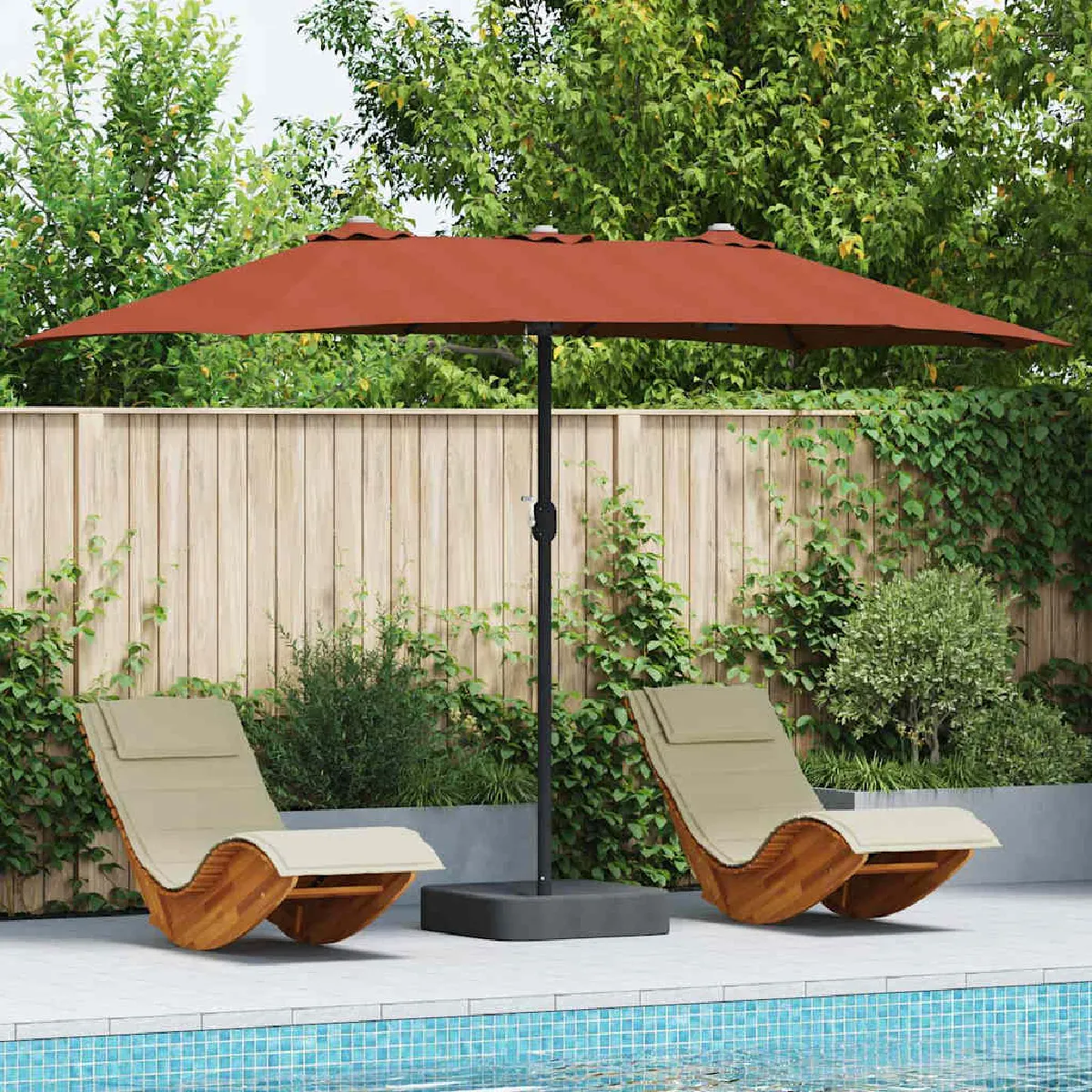 vidaXL Parasol de jardin Couleur cuite 385 x 209 x 244 cm tissu
