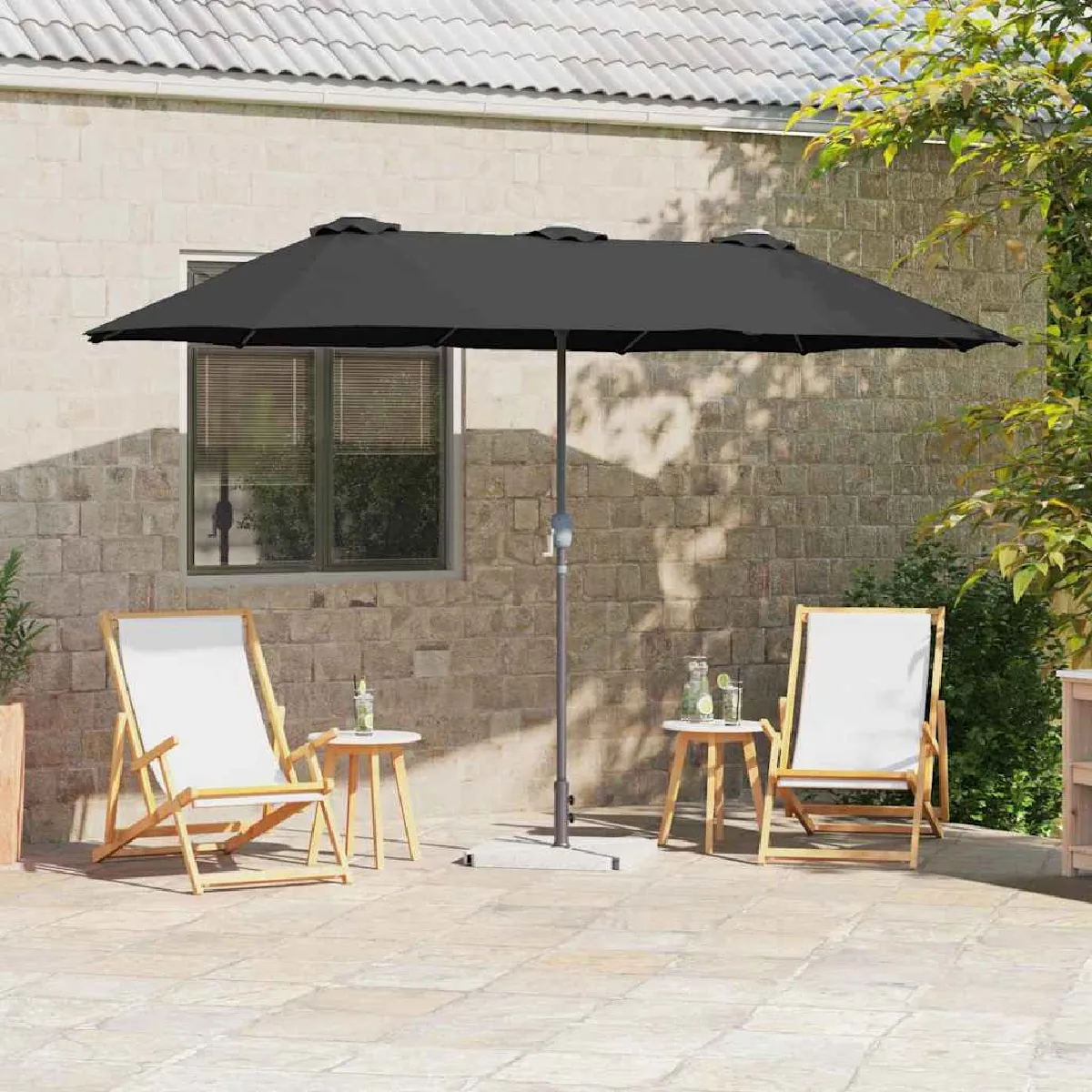 vidaXL Parasol de jardin 380 x 196 x 235 cm - vue 2