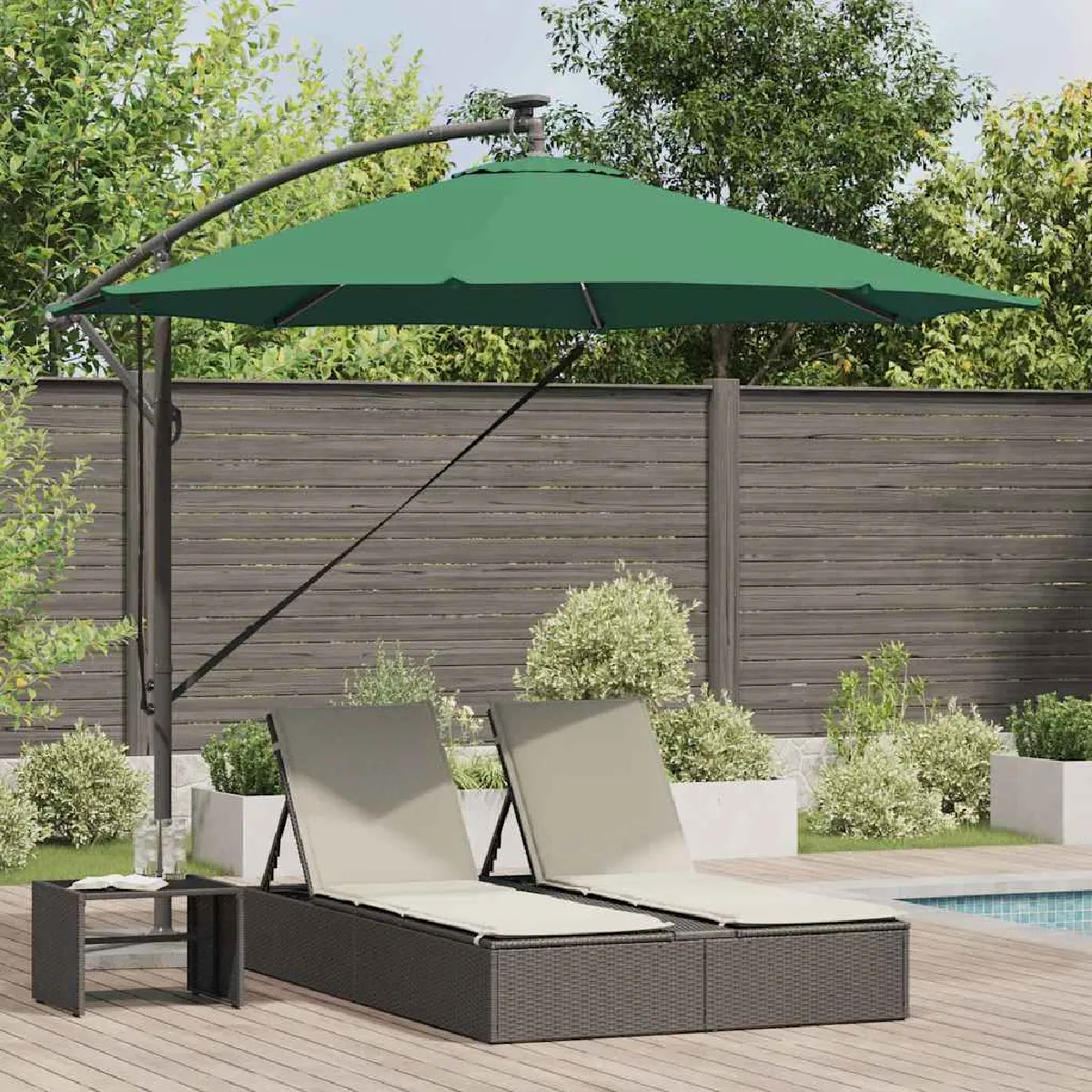 vidaXL Parasol banane à mât déporté 294 x 294 x 248 cm - vue 3