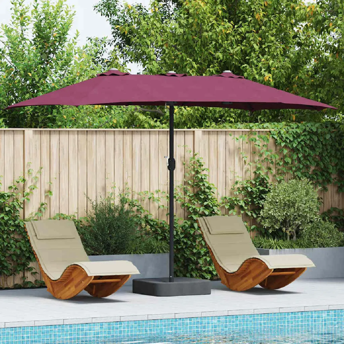 vidaXL Parasol de jardin Couleur sable 385 x 209 x 244 cm tissu - vue 6