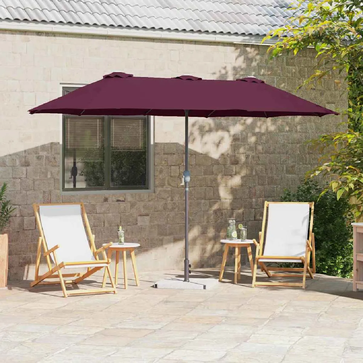 vidaXL Parasol de jardin 380 x 196 x 235 cm - vue 7