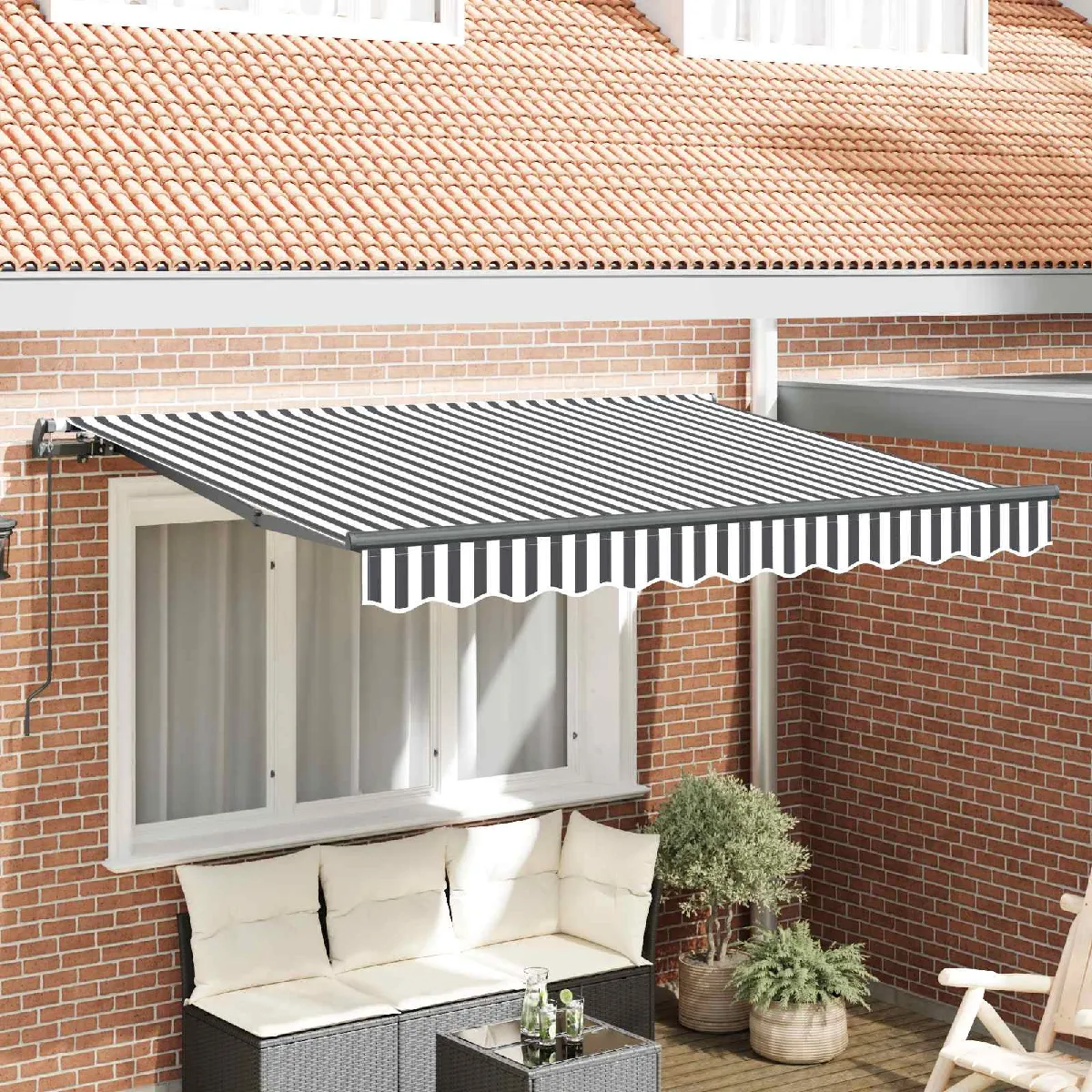 vidaXL Auvent Rétractable Anthracite 350 x 200 cm tissu