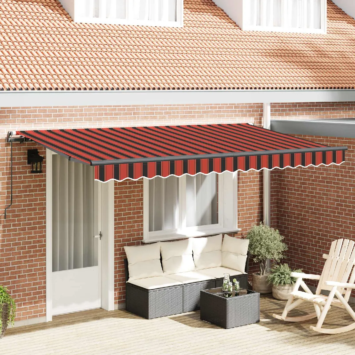 vidaXL Auvent Rétractable Orange 350 x 200 cm tissu