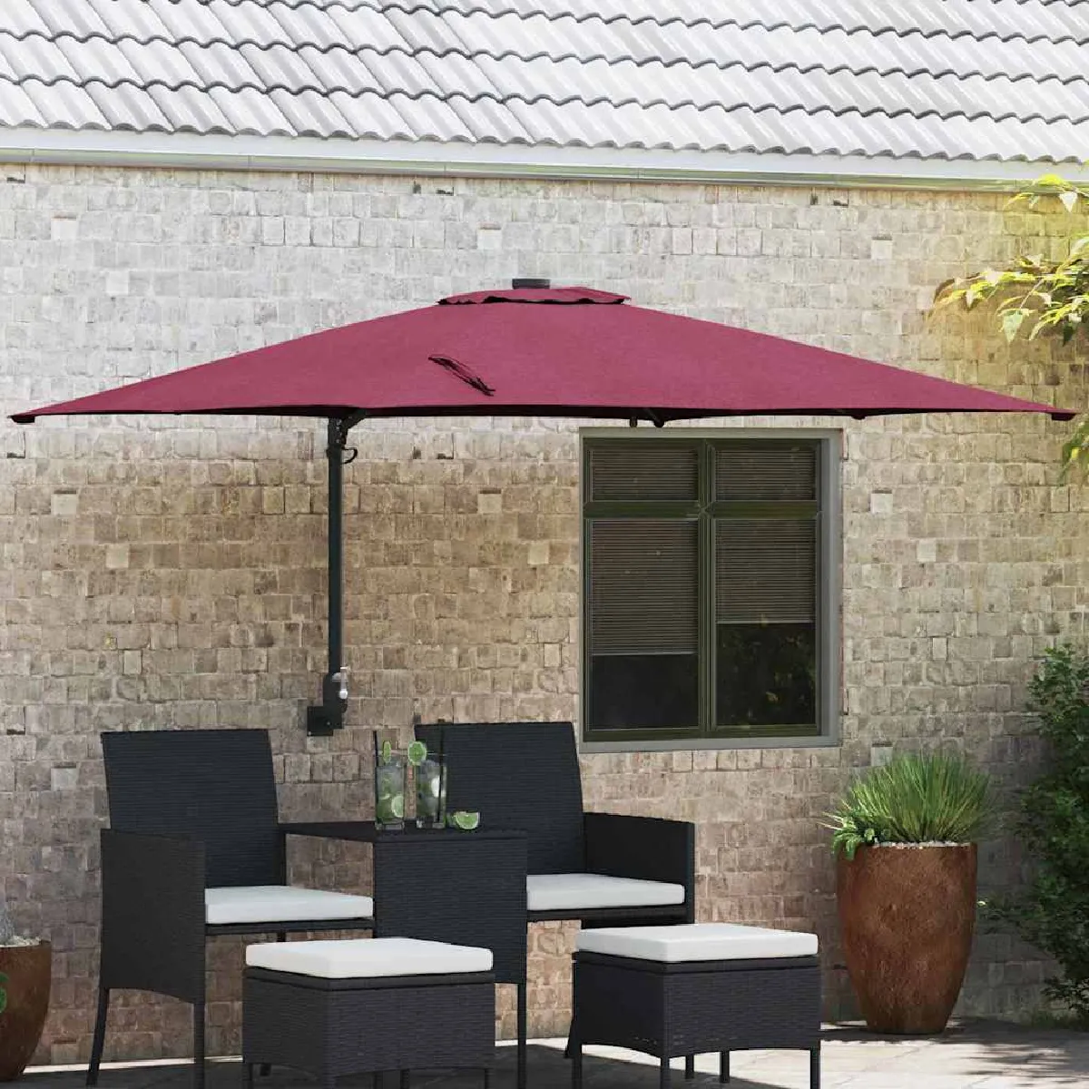 vidaXL Parasol de patio Polyester Grand Inclinable - vue 7